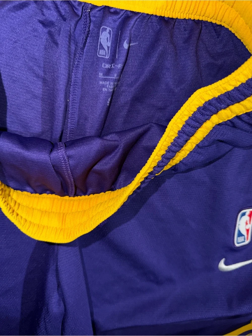 Nike Sportswear LA Lakers NBA Dri-FIT Basketball Shorts Medium Purple Yellow